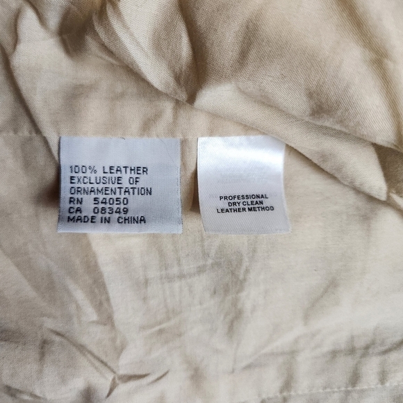 Leather Jacket Crochet BOHO V-neckline long sleeve SIZE M NINE WEST - Picture 12 of 16